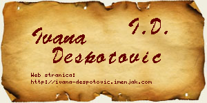 Ivana Despotović vizit kartica